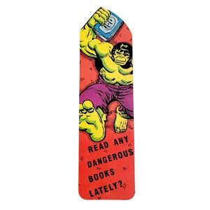 Vintage 80s Incredible Hulk Bookmark, paperboard 1986 Marvel Comics Group 2-1073
